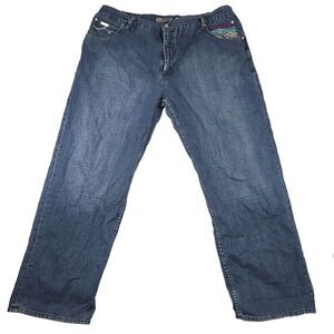 LRG Lifted Research Group Distressed Embroidered River Runs Thruit‎ 42x29 Jeans
